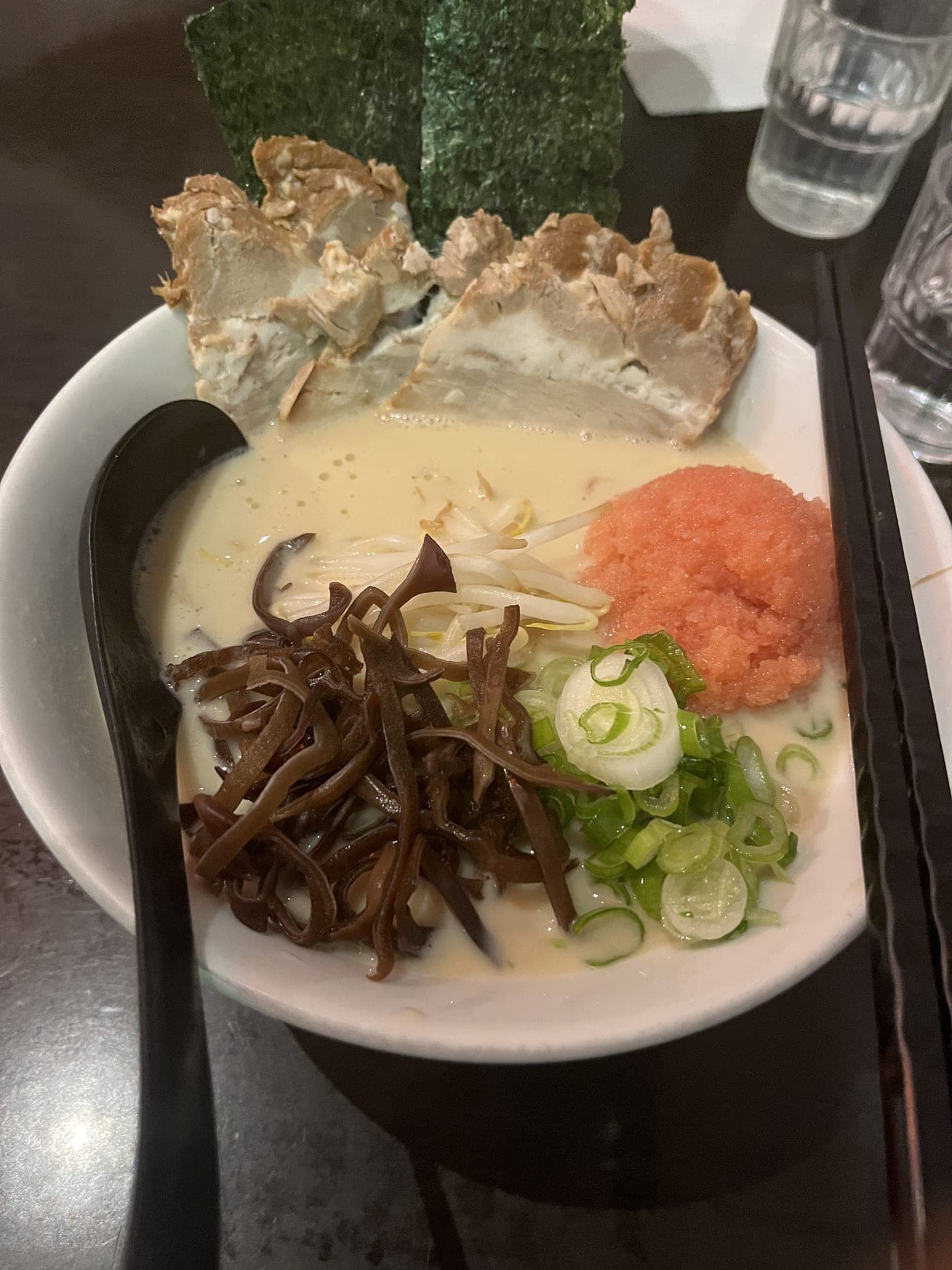 Mentaiko cream tonkotsu ramen at Monohon, Old Street London
